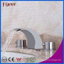 Fyeer Sanitary Ware Double Handle Bathroom Waterfall Spout Basin Mixer